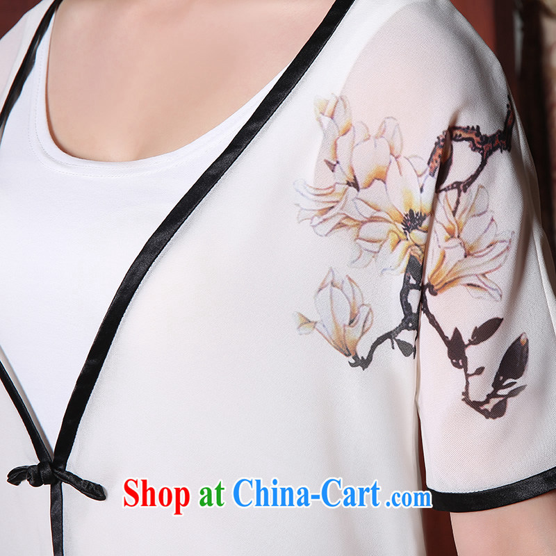 The CYD HO Kwun Tong' however and 2015 summer new, stamp duty, Ms. Tang is slim T-shirt ethnic wind blouses white XXL, Sau looked Tang, shopping on the Internet