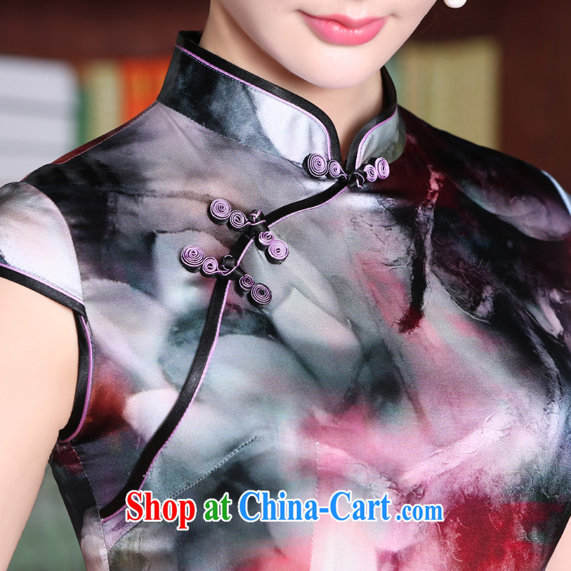 The CYD HO Kwun Tong' between I should be grateful if you would have 2015 summer new upscale retro dresses improved sauna silk Silk Cheongsam floral XXL, Sau looked Tang, shopping on the Internet