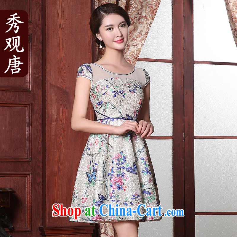 The CYD HO Kwun Tong' butterfly once and for all summer 2015 new improved stylish women's clothing sexy Snow woven retro dress suit S, Sau looked Tang, and shopping on the Internet