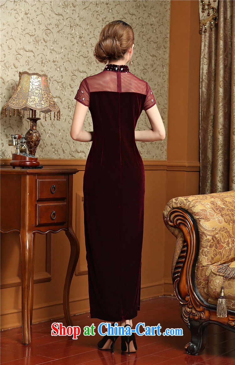 The long, gold velour cheongsam dress Chinese antique dresses serving toast AQE 001 purple XXXL pictures, price, brand platters! Elections are good character, the national distribution, so why buy now enjoy more preferential! Health