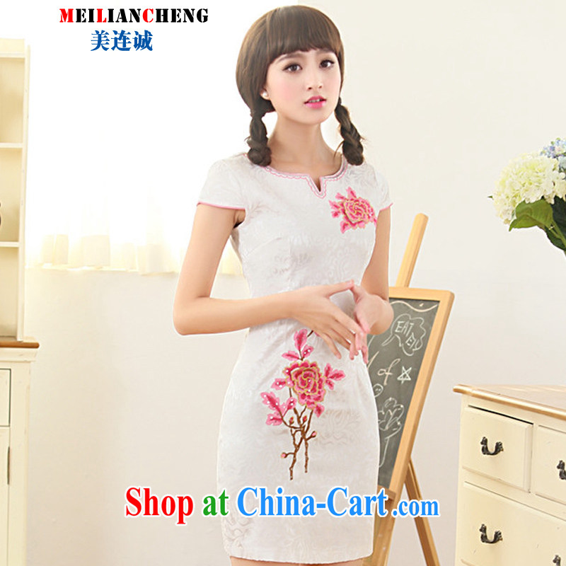 Even the US and summer 2015 new dresses Ethnic Wind and stylish embroidered short sleeves beauty graphics thin further skirt red XXL, the 1000 (BENQIAN), shopping on the Internet
