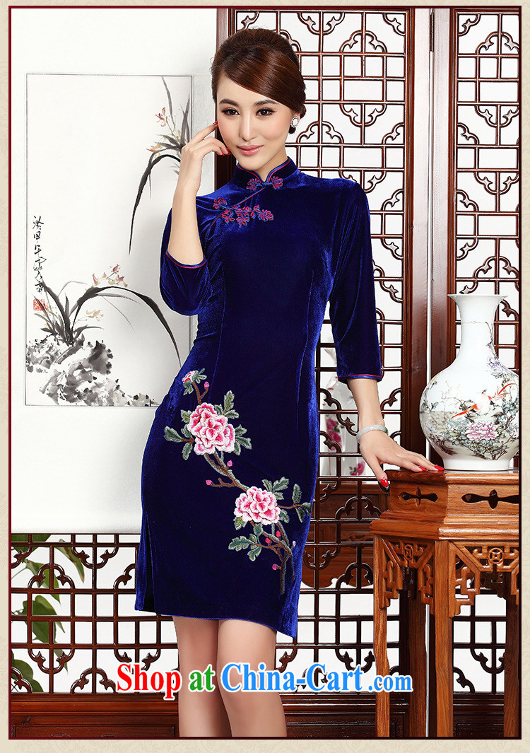 The class short embroidery cheongsam stylish retro MOM cheongsam dress, velvet dress wedding dress AQE 002 purple XXXL pictures, price, brand platters! Elections are good character, the national distribution, so why buy now enjoy more preferential! Health