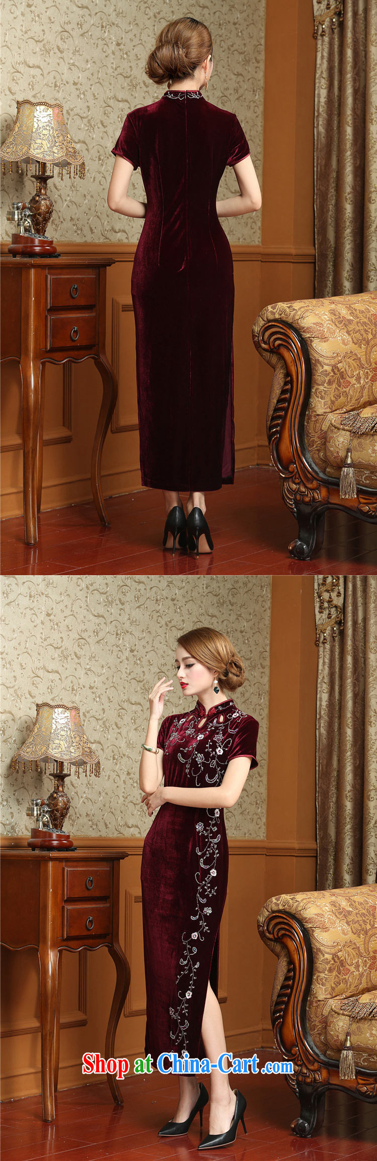 The class beauty, the cheongsam long, the velvet cheongsam dress MOM retro wedding dress uniform toast AQE 012 maroon short-sleeved XXXXL pictures, price, brand platters! Elections are good character, the national distribution, so why buy now enjoy more preferential! Health