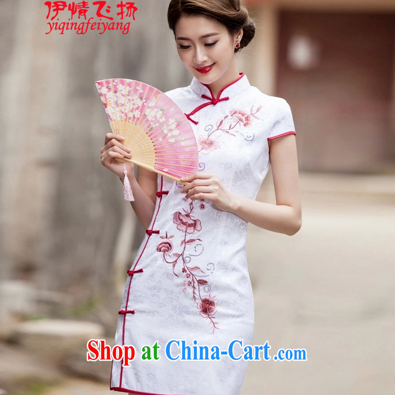 The flies love summer 2015 new, improved retro style short, cultivating daily cheongsam dress C C 518 1124 pink L, and flies, and shopping on the Internet