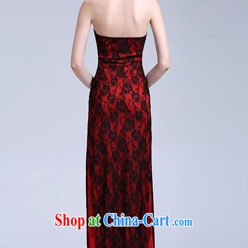 The flies love 2015 New on the truck night dresses long antique roses embroidery back exposed dresses T C 401 807 red, and flies, and shopping on the Internet