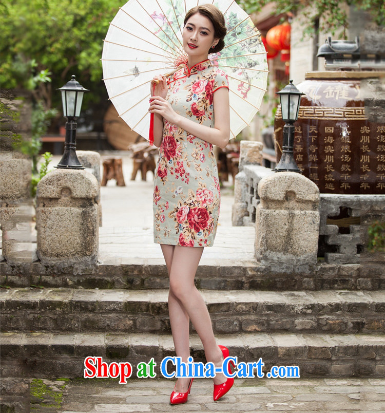 The flies love 2015 summer new female elegant beauty, short cheongsam stylish dresses dresses C 518 1108 C XL pictures, price, brand platters! Elections are good character, the national distribution, so why buy now enjoy more preferential! Health