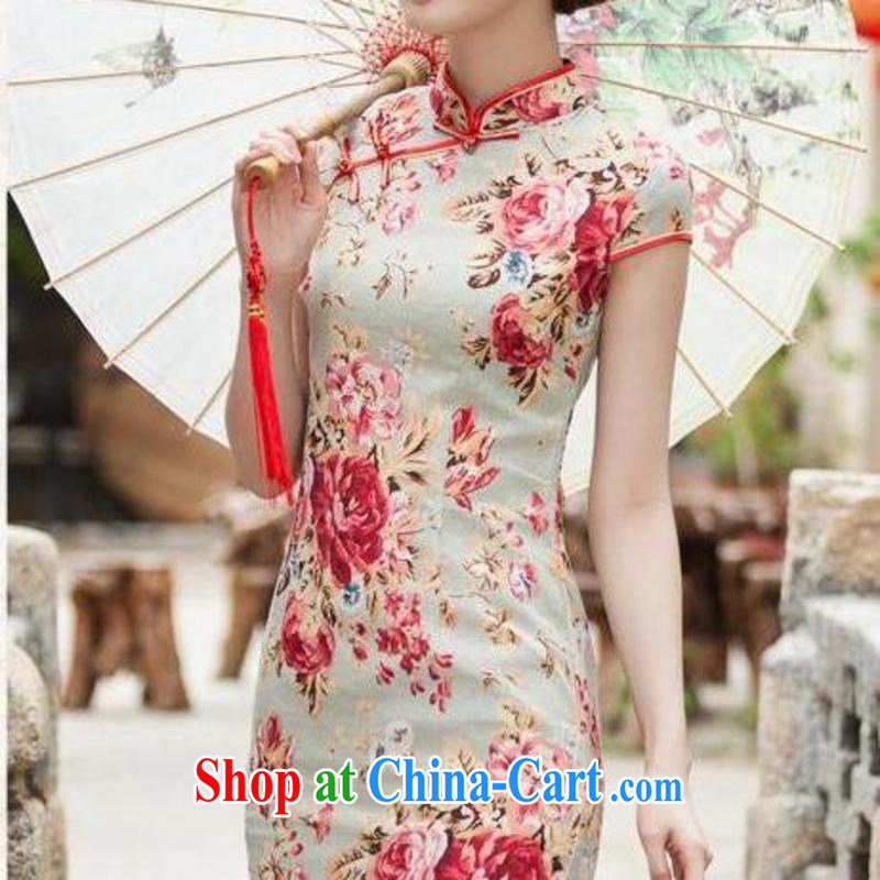 The flies love 2015 summer new female elegant beauty short qipao cheongsam stylish dresses C 518 C XL 1108, flies love, shopping on the Internet