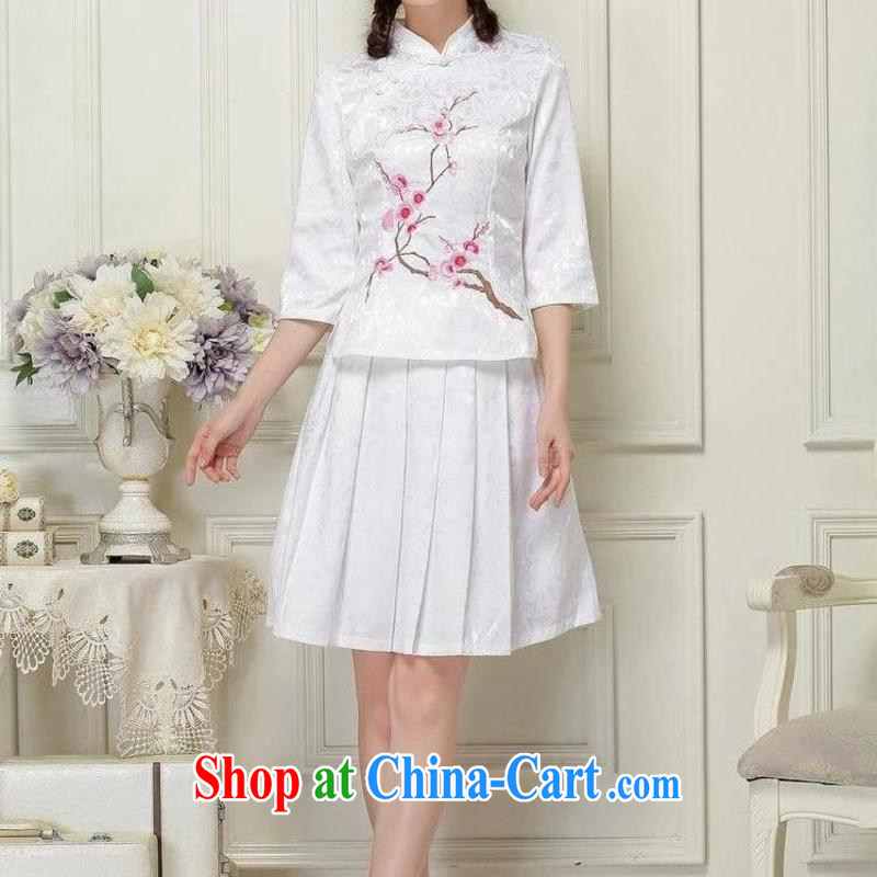 The flies love summer 2015 new girls daily dresses dresses high-end retro style two-part kit C C 518 1125 white XL, and flies, and shopping on the Internet