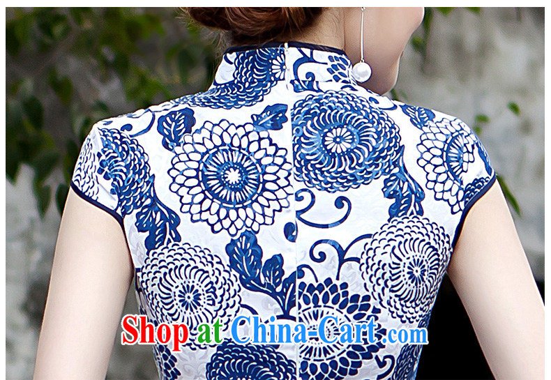 According to Lin Sa 2015 new summer lady stylish cultivating improved cheongsam dress blue XL pictures, price, brand platters! Elections are good character, the national distribution, so why buy now enjoy more preferential! Health