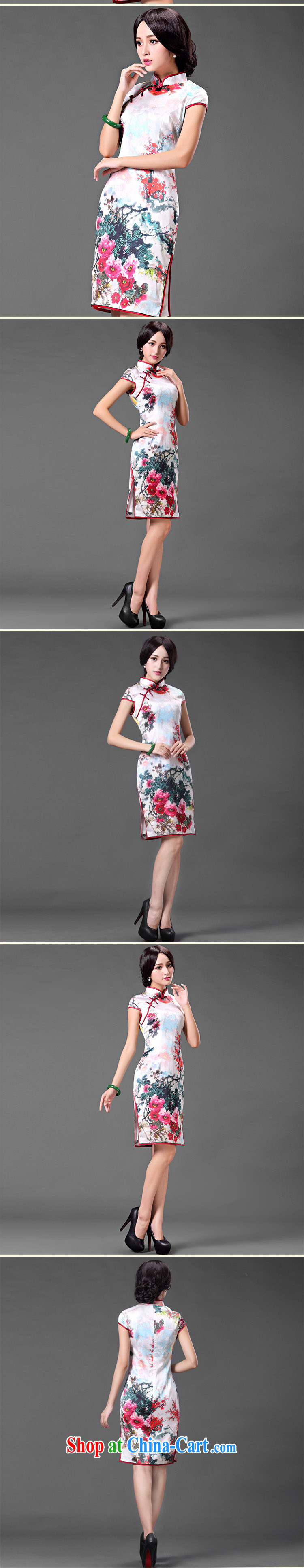 The stream, for a tight high quality Silk Cheongsam retro improved daily sauna silk dress dresses summer short-sleeve female AQE 016 Map Color XXXL pictures, price, brand platters! Elections are good character, the national distribution, so why buy now enjoy more preferential! Health