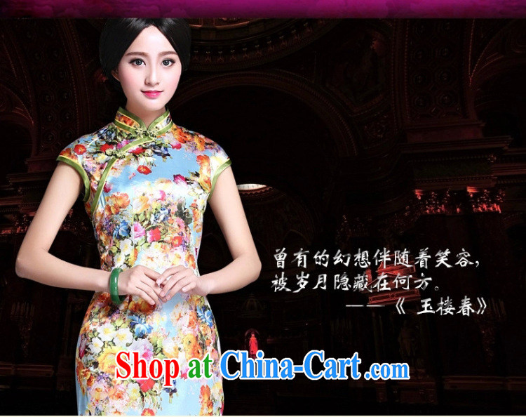 The retro-style heavy Silk Cheongsam elegance short-sleeve, long cheongsam AQE 017 Map Color XXXL pictures, price, brand platters! Elections are good character, the national distribution, so why buy now enjoy more preferential! Health