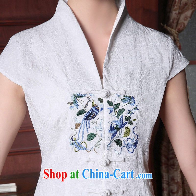 The CYD HO Kwun Tong' Anna of summer 2015 new, Chinese Chinese improved embroidery Chinese blouses white M, Sau looked Tang, and shopping on the Internet