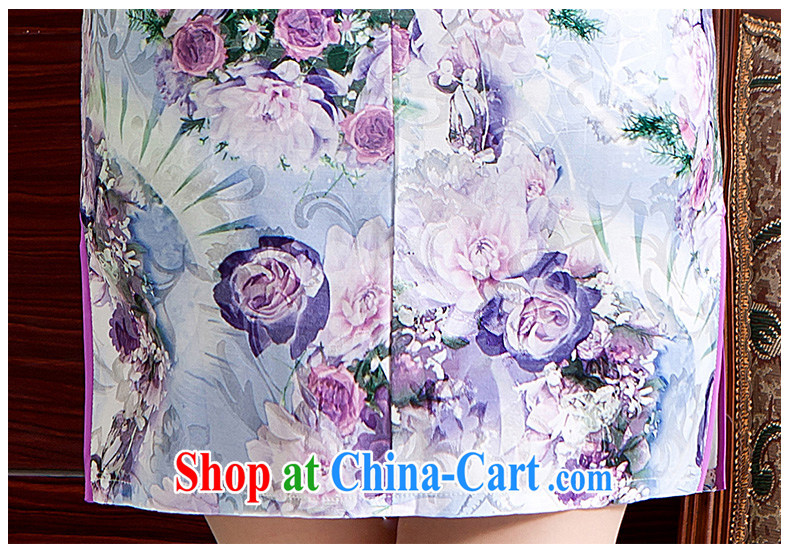 Improved cheongsam dress jacquard cotton china silk dresses 2015 new light purple S pictures, price, brand platters! Elections are good character, the national distribution, so why buy now enjoy more preferential! Health