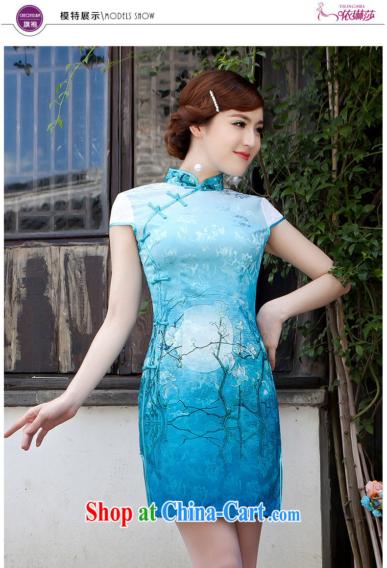 2015 new dresses spring and summer daily video thin improved Stylish retro dresses, cheongsam dress light blue XL pictures, price, brand platters! Elections are good character, the national distribution, so why buy now enjoy more preferential! Health