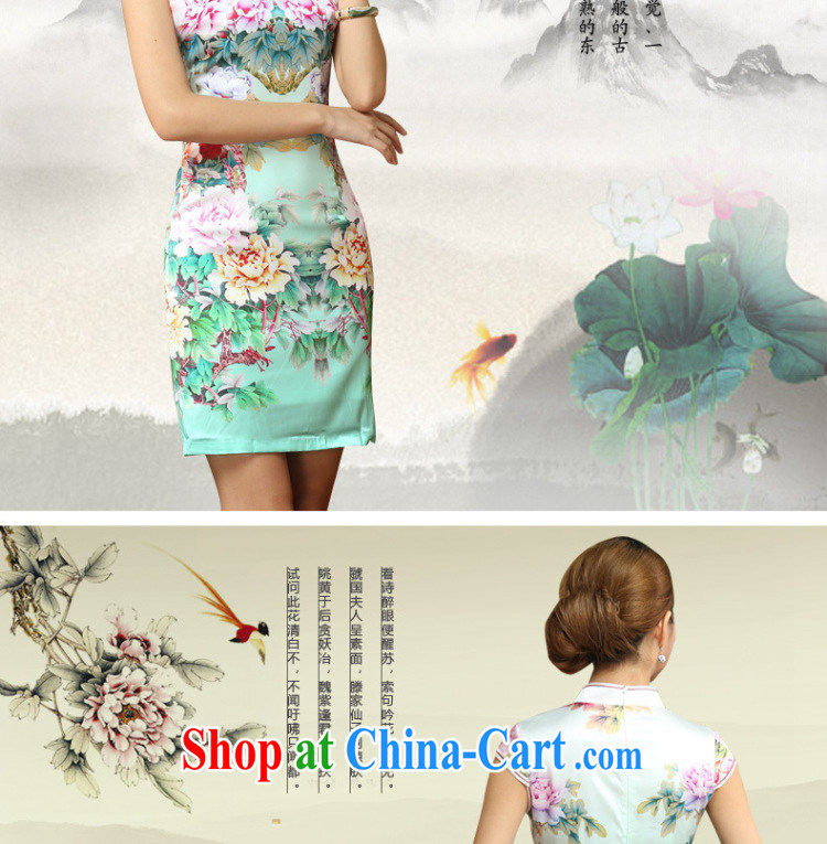 The stream summer short-sleeved Silk Cheongsam dress retro stylish upmarket sauna Silk Dresses small dress AQE 026 photo color S pictures, price, brand platters! Elections are good character, the national distribution, so why buy now enjoy more preferential! Health