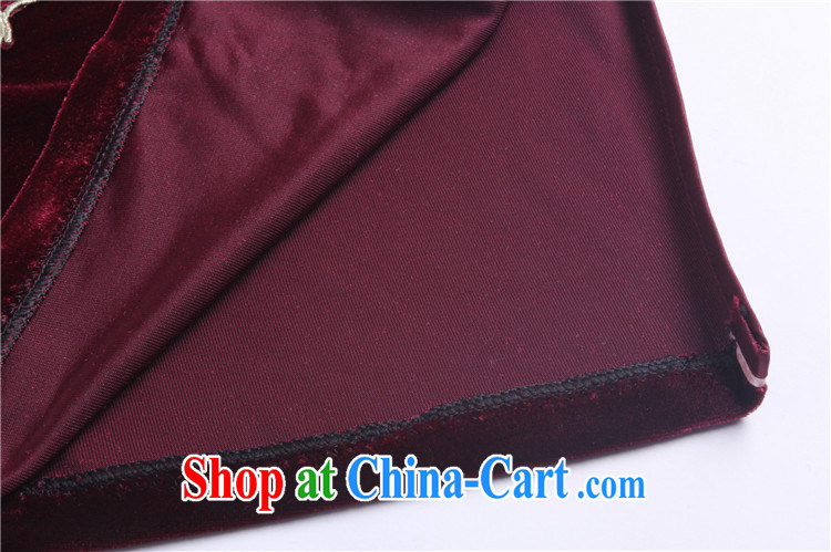 The high flow the velvet cheongsam dress, long, short-sleeved wedding dress retro toast AQE serving 025 maroon XXXL pictures, price, brand platters! Elections are good character, the national distribution, so why buy now enjoy more preferential! Health