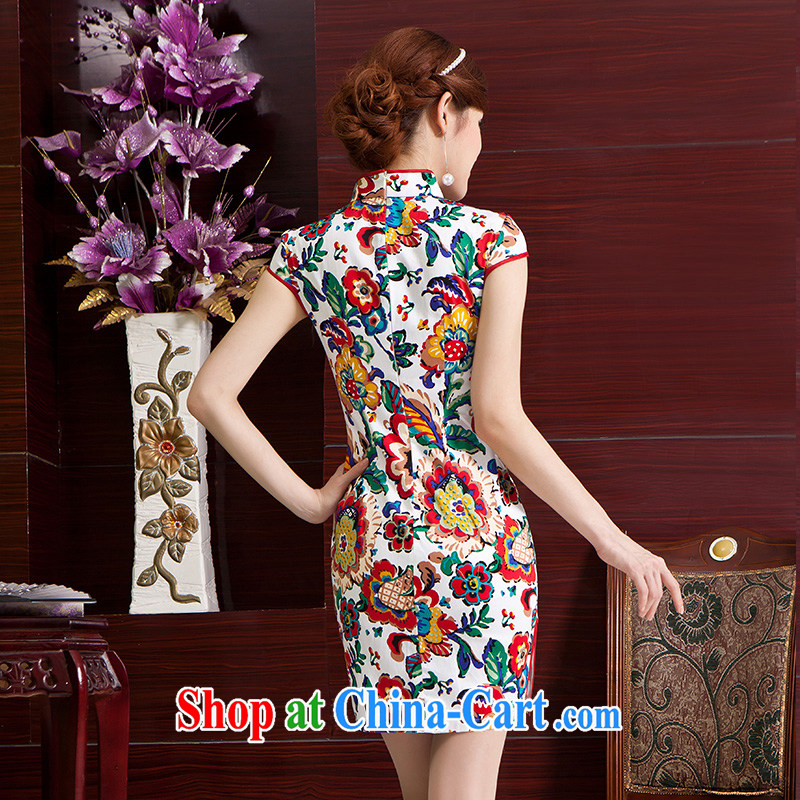 5 color paintings Chinese stamp retro, Spring Summer fashion improved cheongsam dress style paint XL, according to Lin, Elizabeth, and shopping on the Internet