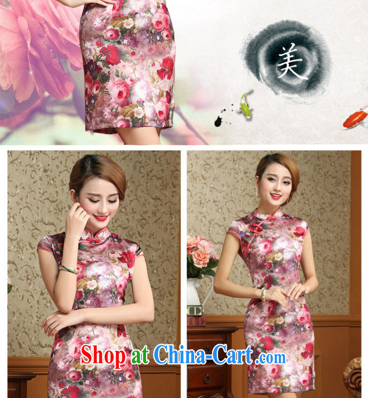 The class elegance short cheongsam heavy silk mulberry Silk Cheongsam dress antique Chinese Korea dresses AQE 027 floral XXXL pictures, price, brand platters! Elections are good character, the national distribution, so why buy now enjoy more preferential! Health