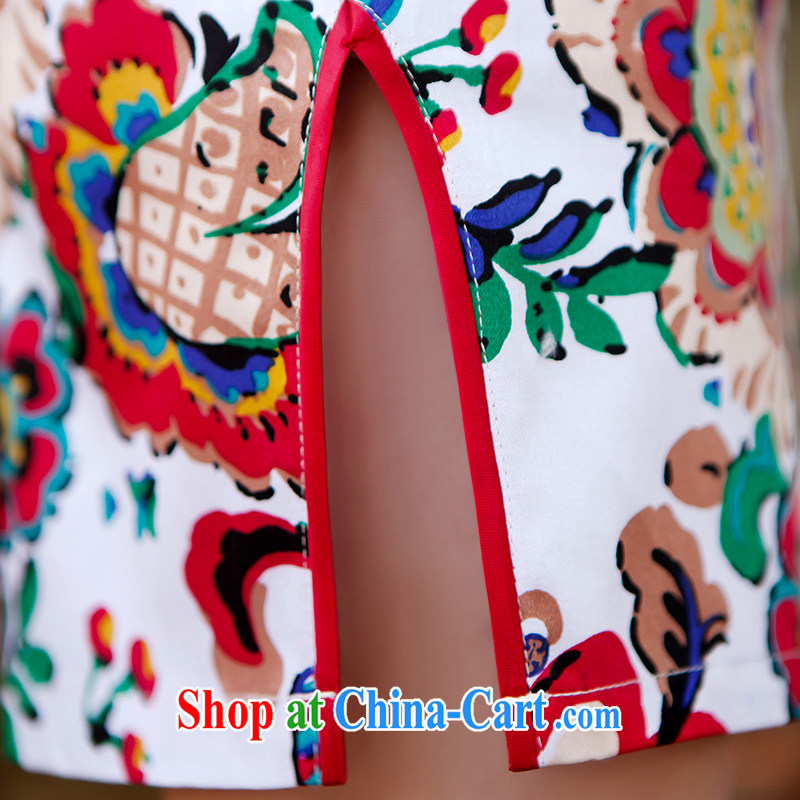 Daily outfit 5 color paintings Chinese stamp retro, spring and summer with stylish improved cheongsam dress paint aura XL, according to Lin, Elizabeth, and shopping on the Internet