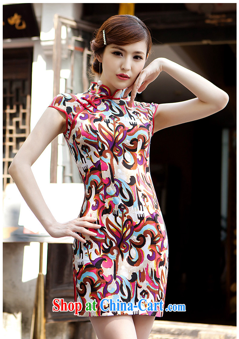 2015 spring and summer new cheongsam dress, short, Retro ethnic wind improved Silk Cheongsam dress temperament XL paint pictures, price, brand platters! Elections are good character, the national distribution, so why buy now enjoy more preferential! Health
