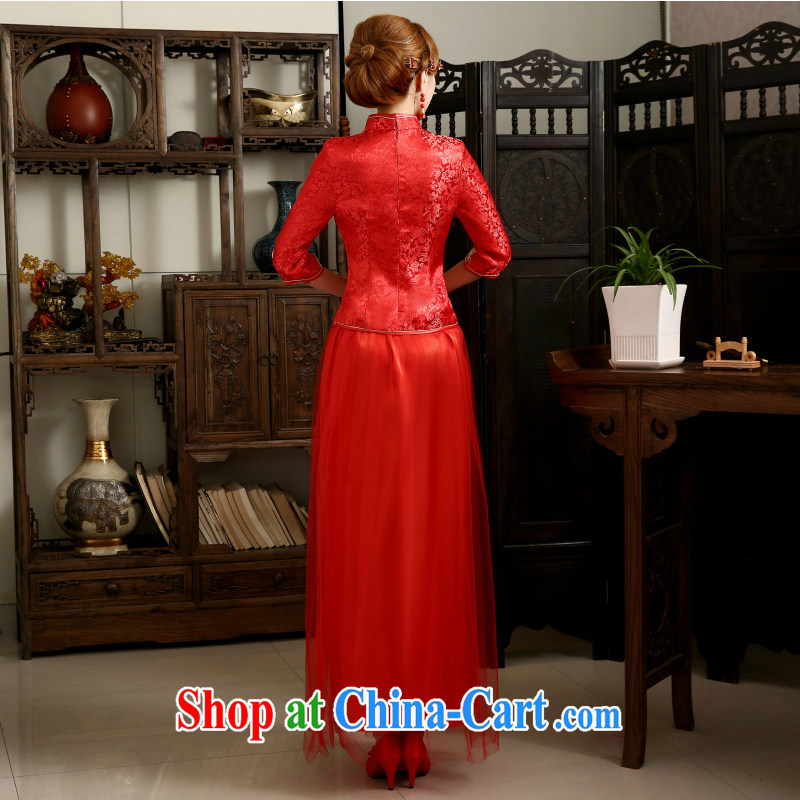 White first about Chinese wedding wedding dresses bridal toast clothing and long, 2015 New Red girl cheongsam dress M summer, white first about, and, shopping on the Internet