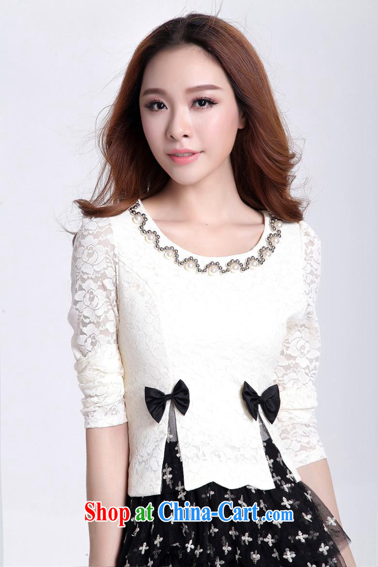 9 months female * fall and winter with new, larger lady lace stitching cultivating long-sleeved leave two shaggy Princess bowtie dresses white L pictures, price, brand platters! Elections are good character, the national distribution, so why buy now enjoy more preferential! Health