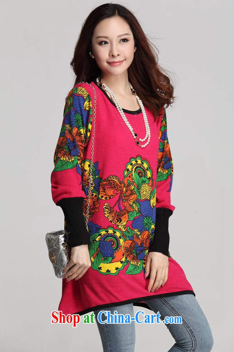 9 month female * autumn 2014 new stamp duty, the code dress retro long-sleeved loose knitted dress girls of big red code XXXL pictures, price, brand platters! Elections are good character, the national distribution, so why buy now enjoy more preferential! Health