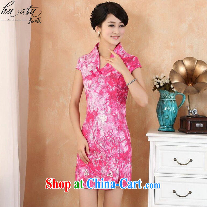 spend the summer with new female Chinese qipao Chinese improved, for stretch denim fashion short cheongsam dress as shown color XL, spend figure, shopping on the Internet