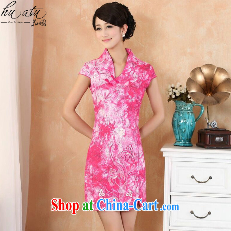 spend the summer with new female Chinese qipao Chinese improved, for stretch denim fashion short cheongsam dress as shown color XL, spend figure, shopping on the Internet