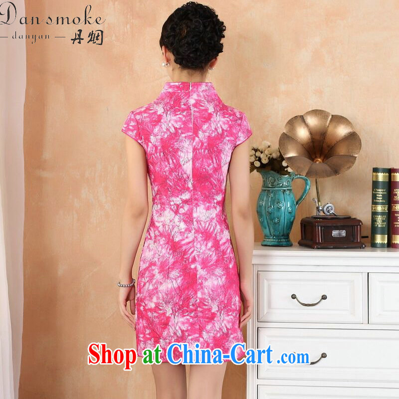 Dan smoke summer new female Chinese qipao Chinese improved, for stretch denim fashion short cheongsam dress such as the color XL, Bin Laden smoke, shopping on the Internet