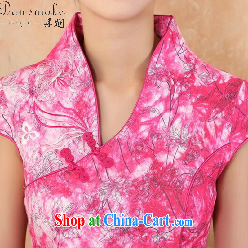 Dan smoke summer new female Chinese qipao Chinese improved, for stretch denim fashion short cheongsam dress such as the color XL, Bin Laden smoke, shopping on the Internet