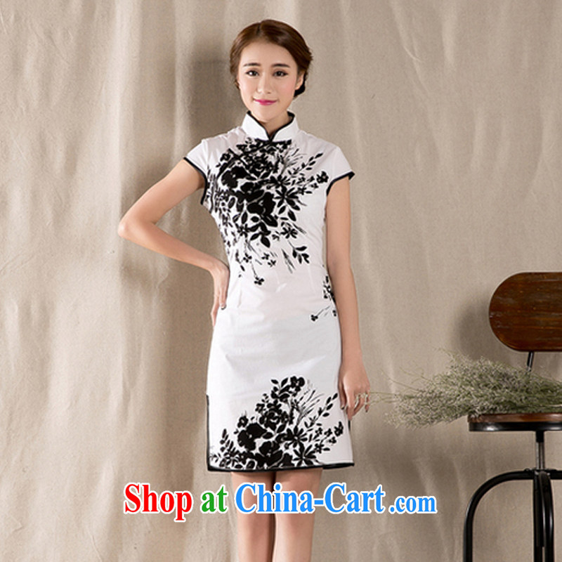 The Mona Lisa, summer 2015 new stylish and refined antique cheongsam dress China wind stamp Dress Suit XL, West Windsor, and shopping on the Internet