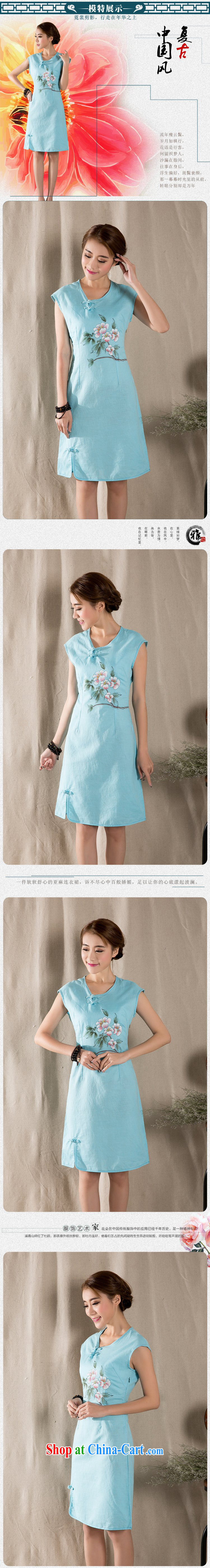 West Windsor, 2015 new art nouveau cotton the female hand-painted cotton Ma Sau San improved cheongsam dress blue XL pictures, price, brand platters! Elections are good character, the national distribution, so why buy now enjoy more preferential! Health