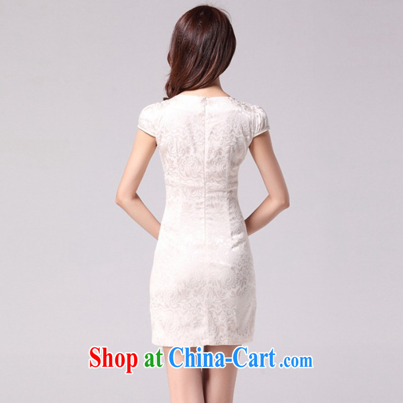 The First Class National wind female embroidery Peacock retro dresses the style beauty dresses show clothing AQE 9031 apricot XXL, the stream (OULIU), and, on-line shopping