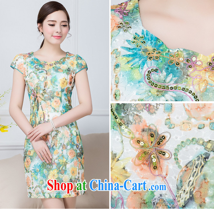 2015 new summer dress improved daily short-sleeved cultivating Ethnic Wind dresses, long dresses Evening Dress green M pictures, price, brand platters! Elections are good character, the national distribution, so why buy now enjoy more preferential! Health