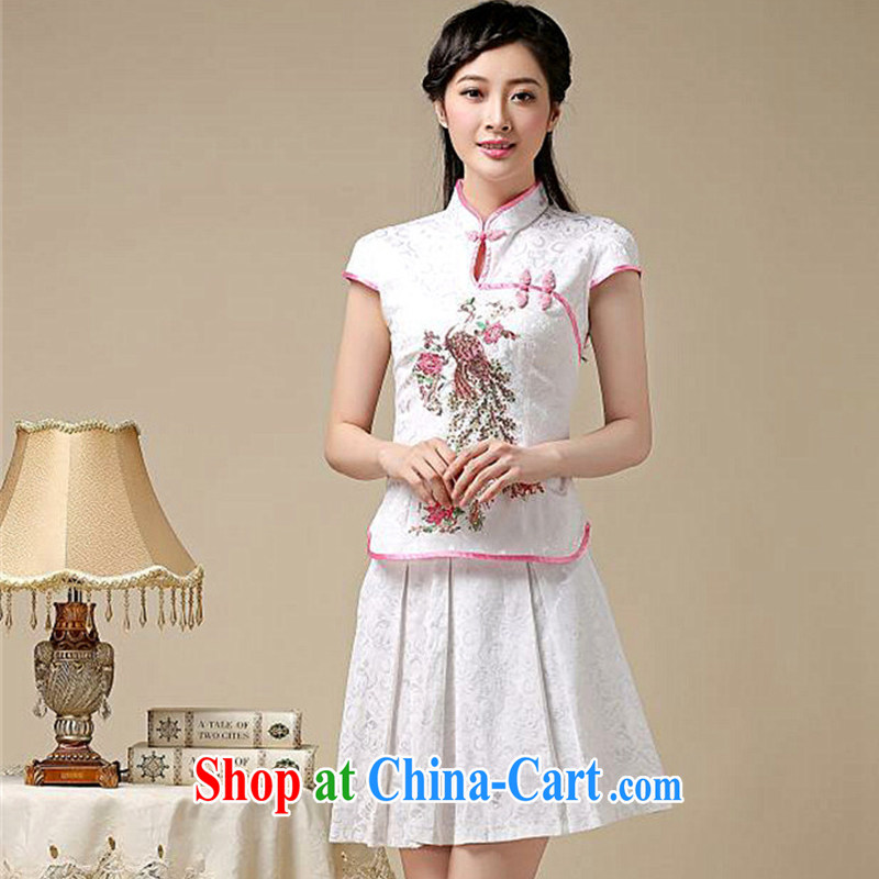 The class outfit Kit two-piece summer retro College wind stylish Korea Tang replace AQE 8022 pink XXL, the stream (OULIU), shopping on the Internet