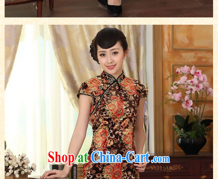 Bin Laden smoke summer new female improved Chinese, for stretch the wool painting stylish classic short-sleeved short cheongsam Golden Flower 2 XL pictures, price, brand platters! Elections are good character, the national distribution, so why buy now enjoy more preferential! Health