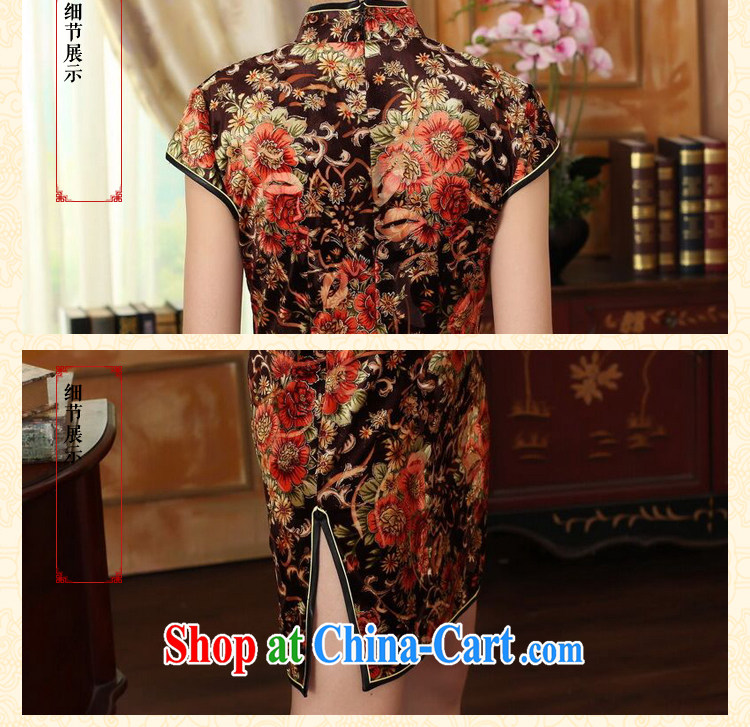 Bin Laden smoke summer new female improved Chinese, for stretch the wool painting stylish classic short-sleeved short cheongsam Golden Flower 2 XL pictures, price, brand platters! Elections are good character, the national distribution, so why buy now enjoy more preferential! Health
