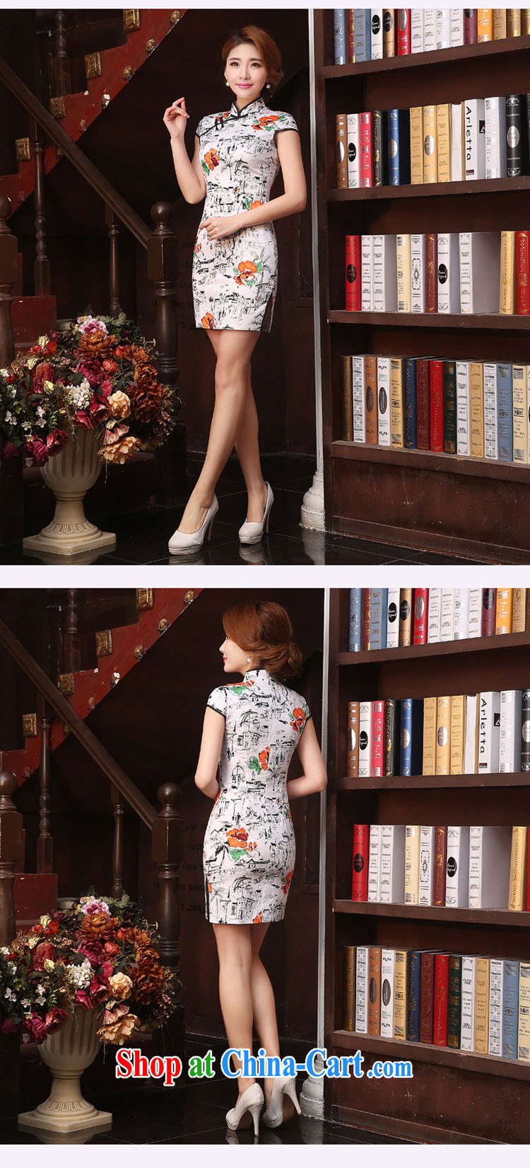 Chinese Antique cheongsam dress 2015 spring and summer elegance low the forklift truck cheongsam dress, collar cheongsam white XXL pictures, price, brand platters! Elections are good character, the national distribution, so why buy now enjoy more preferential! Health