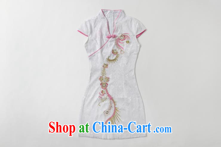 The current retro embroidery Phoenix short-sleeved qipao improved daily dresses, dresses of Korea Tang women AQE 613 pink XXL pictures, price, brand platters! Elections are good character, the national distribution, so why buy now enjoy more preferential! Health