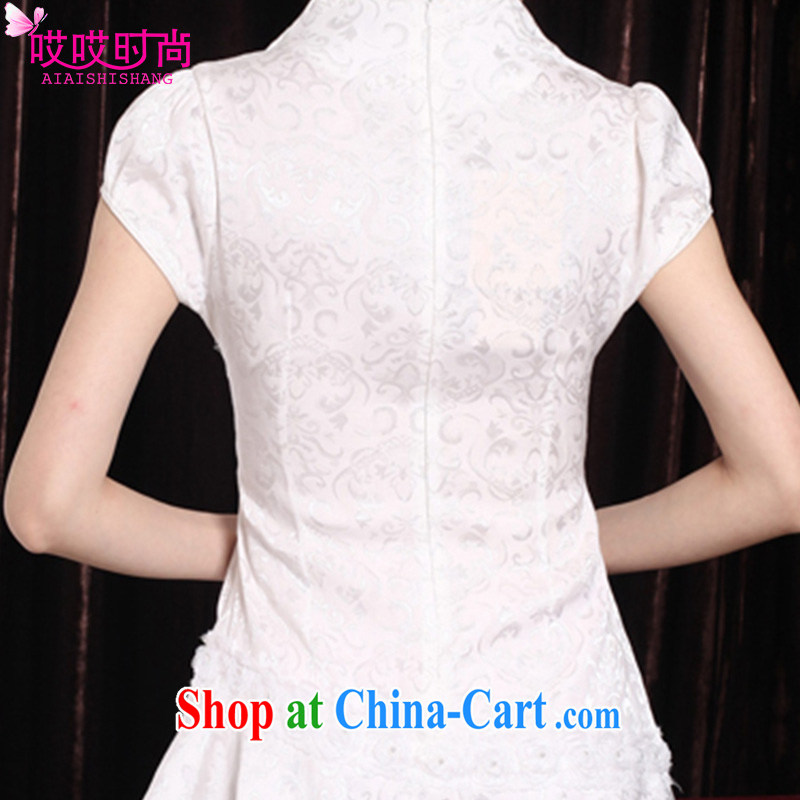 Ah, ah, and stylish summer 2015 new women with sexy lace antique cheongsam dress 1220 #light gray XL, ah, ah, stylish, and shopping on the Internet