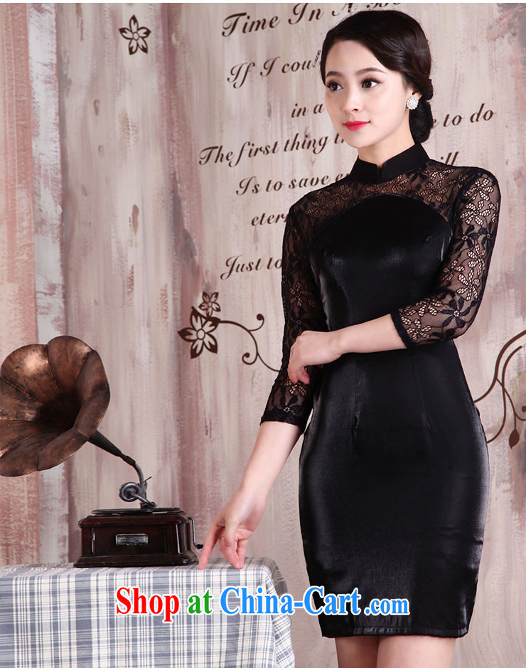 Jubilee 1000 bride 2015 Spring Summer retro fashion beauty graphics thin black lace style cheongsam dress X 2041 fully and XXL pictures, price, brand platters! Elections are good character, the national distribution, so why buy now enjoy more preferential! Health