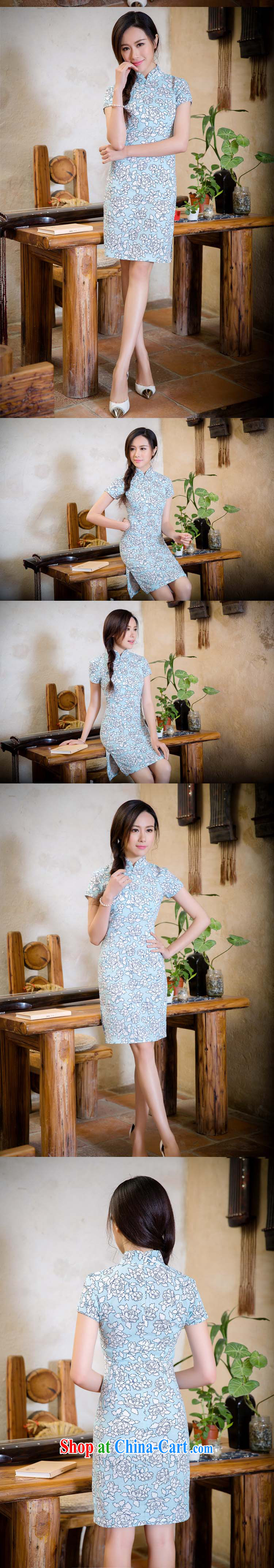 The stream summer short low-power's sense of cotton the cheongsam dress improved daily girl cheongsam dress AQE 2088 if XXL, pictures, price, brand platters! Elections are good character, the national distribution, so why buy now enjoy more preferential! Health