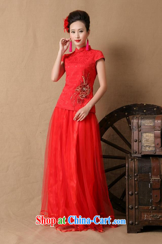 The Greek Diana, 2015 bridal wedding ceremony cheongsam dress red bows, dress stylish red XL pictures, price, brand platters! Elections are good character, the national distribution, so why buy now enjoy more preferential! Health