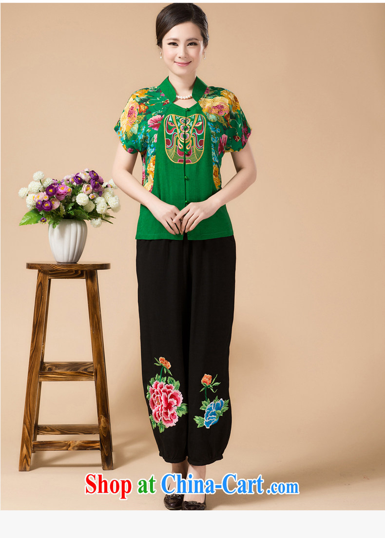 Al Gore, the Mother's Day in 2015 older girls summer female Chinese mother load package Ethnic Wind Flower embroidery t-shirt cotton pants the Commission's 1321 green dazzled 4 XL . pictures, price, brand platters! Elections are good character, the national distribution, so why buy now enjoy more preferential! Health
