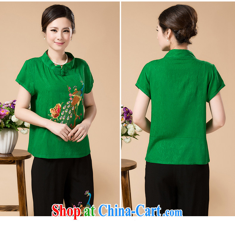 Al Gore, the 2015 middle-aged and elderly women with Ethnic Wind embroidery spend half sleeve T-shirt loose fitting trousers summer Women's clothes Chinese mother load Kit green 3XL . pictures, price, brand platters! Elections are good character, the national distribution, so why buy now enjoy more preferential! Health