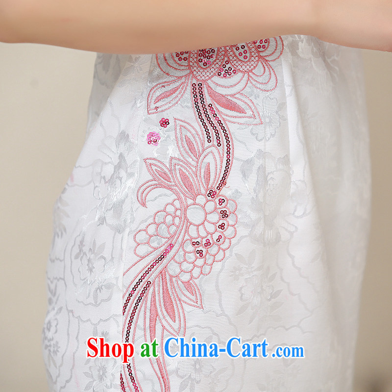 Mu season 2015 summer new female lace beauty fashion improved cheongsam dress retro style 1533 white red L, Mu season (MOOVCHEE), online shopping