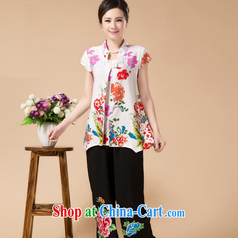 Mother's Day Al Gore, the 2015 middle-aged and older women's clothing Summer Package middle-aged summer Ethnic Wind mom with older people's congress code package clothing black. L, Al Gore, Al (genuoyi), online shopping