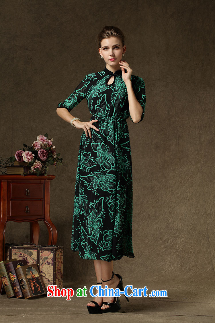 Abundant Ming 2015 spring and summer new improved cheongsam, the stamp duty Ethnic Wind dresses blue XL pictures, price, brand platters! Elections are good character, the national distribution, so why buy now enjoy more preferential! Health