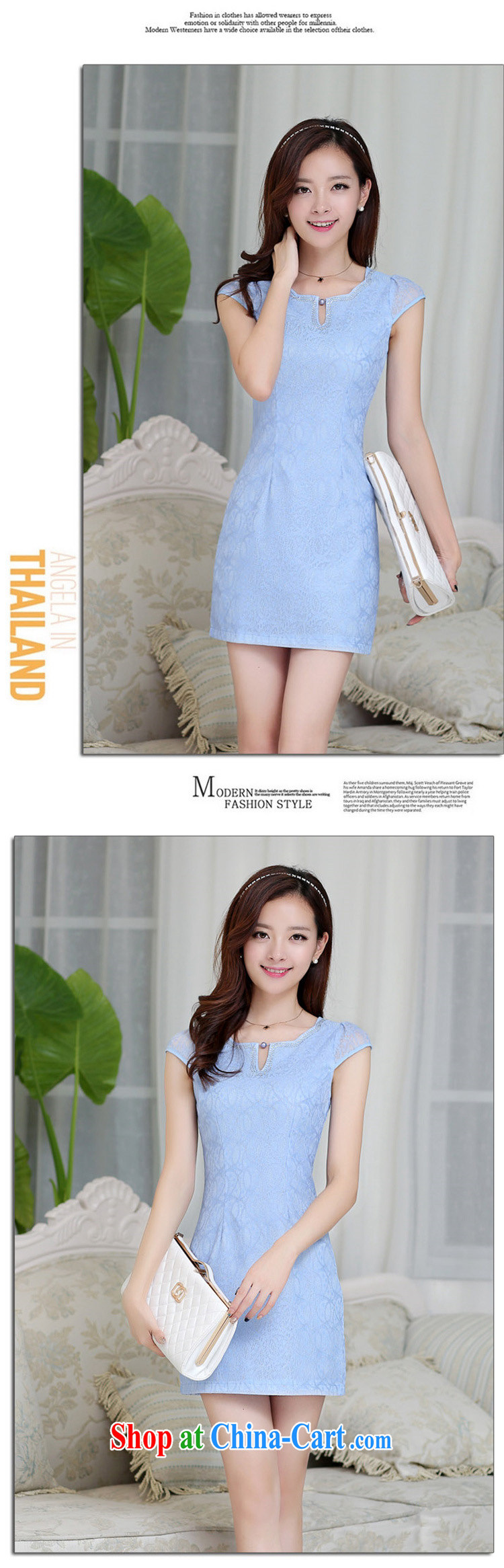 Abundant Ming summer 2015 New Beauty style cheongsam girl lace large code dress blue XXL pictures, price, brand platters! Elections are good character, the national distribution, so why buy now enjoy more preferential! Health